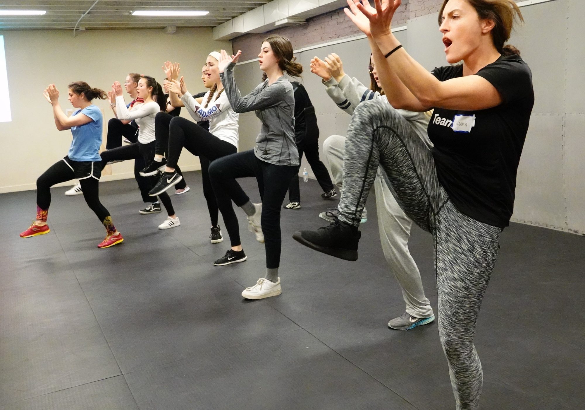 Women participating in self defense courses